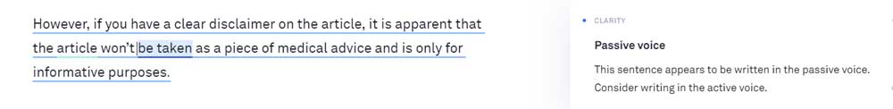 grammarly passive voice