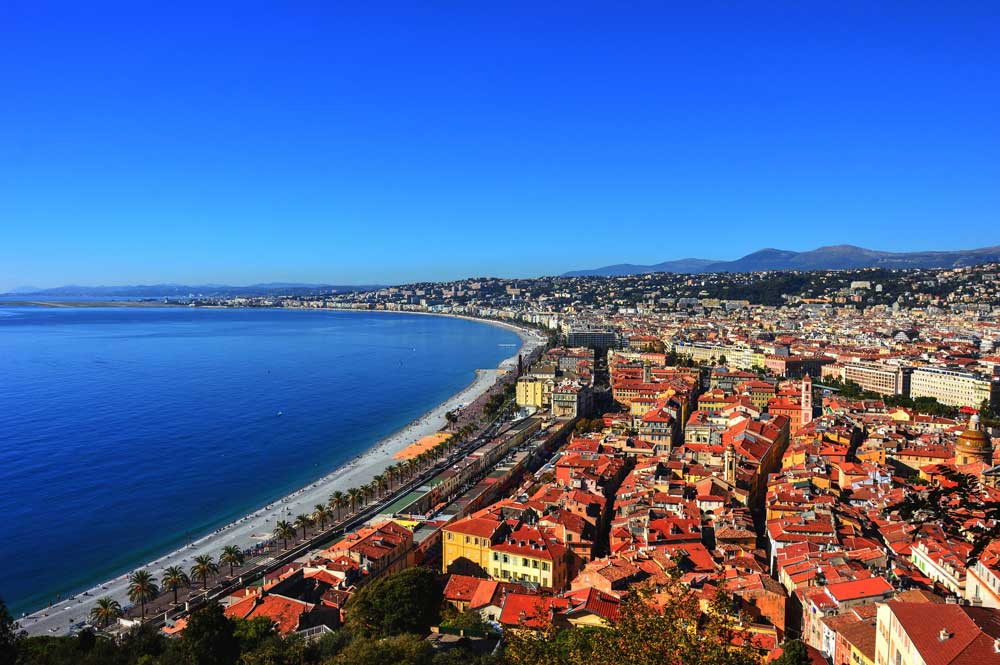 The Promenade des Anglais is the city’s famous 4km stretch of seafront.