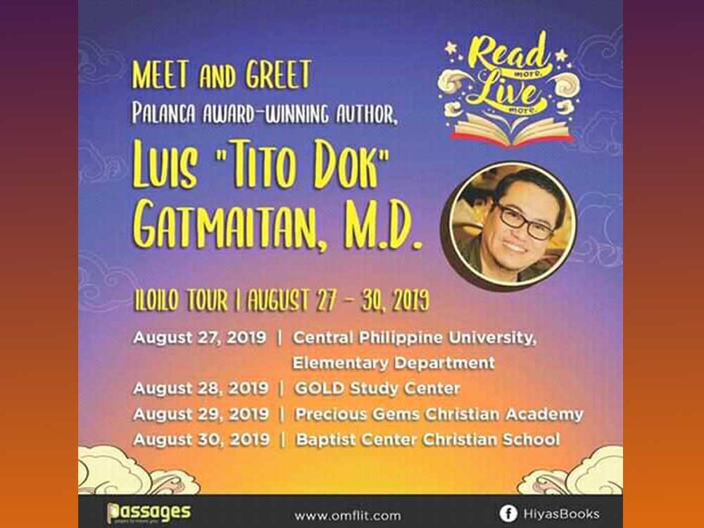 OMFLit Imprint Hiyas Announces Meet-and-Greet Iloilo Tour with Palanca Winner “Tito Dok” Luis Gatmaitan, M.D.Tito Dok Luis P Gatmaitan I You Create Iloilo I Glory Moralidad I Iloilo Blogger